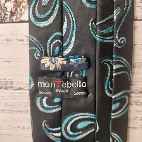 100% Silk Montebello Italia Tie - Picture 6 of 7